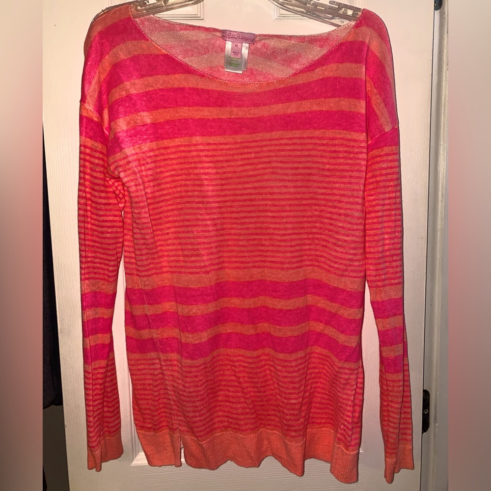 Lilly Pulitzer 100% linen long sleeve top